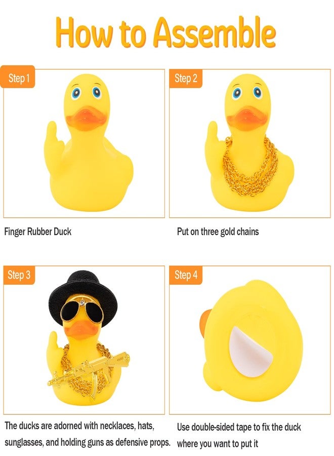 ونوو زينة سيارة على شكل بطة مطاطية من وونو، هدايا مكتبية مضحكة، زينة لوحة القيادة، ديكور مميز، إكسسوارات سيارة مضحكة على شكل بطة، أسود - Image 2